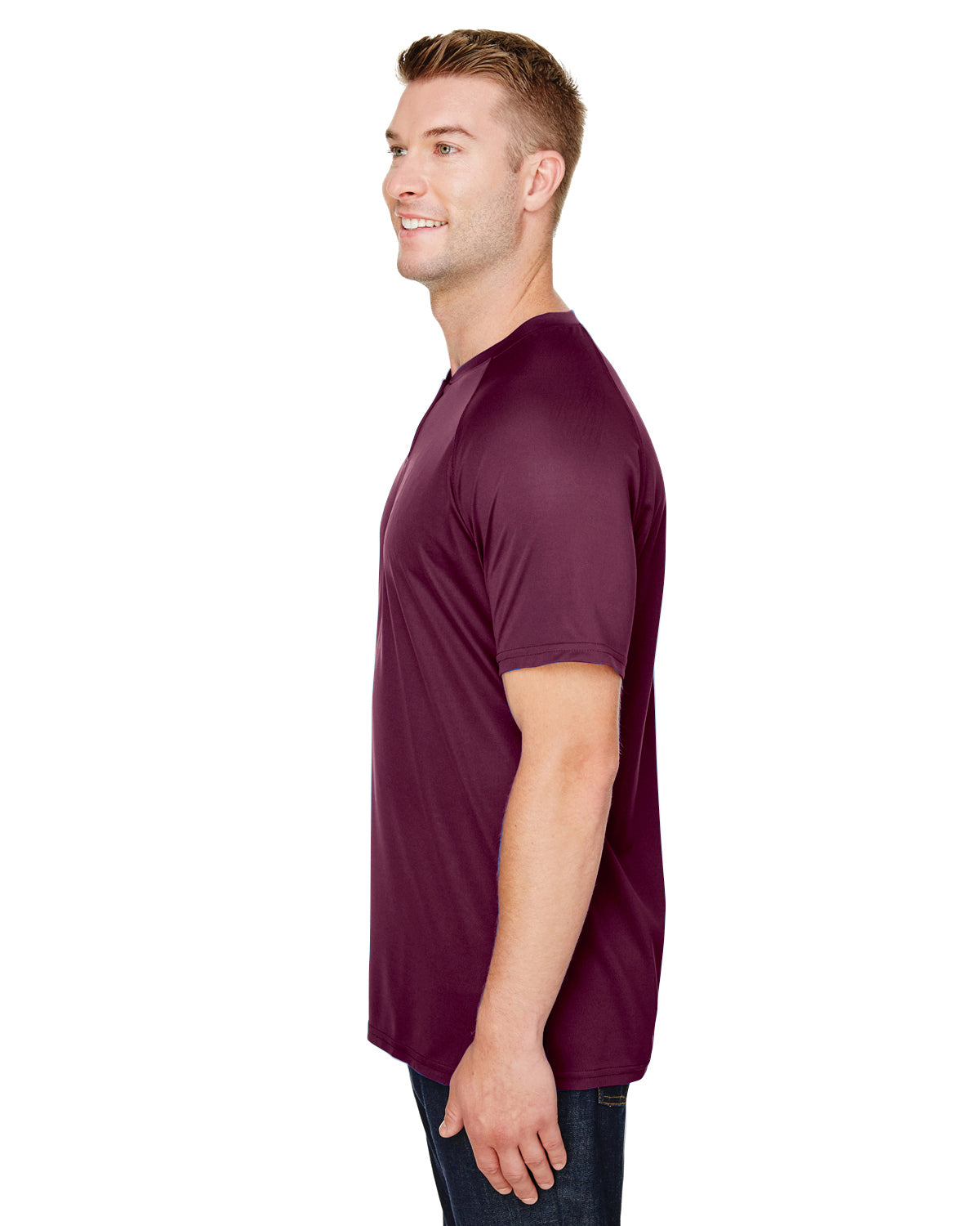 Unisex Attain 2-Button Baseball Jersey - Maroon
