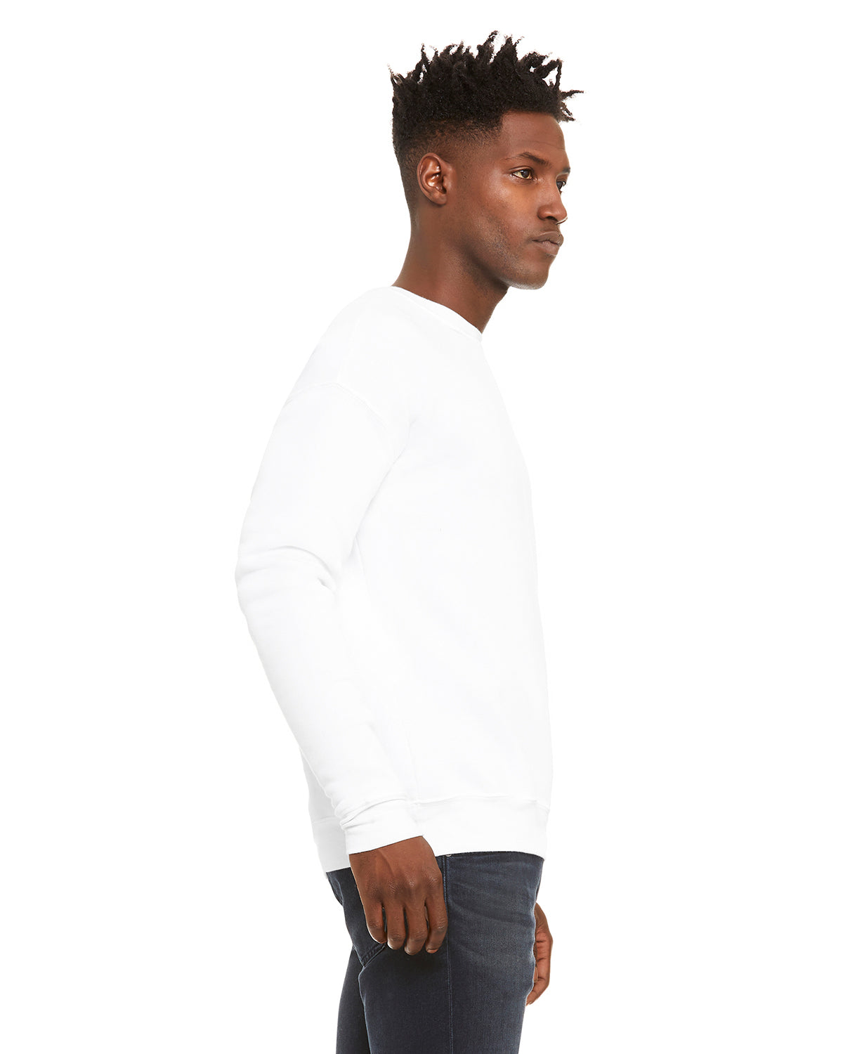 Unisex Drop Shoulder Fleece - Dtg White