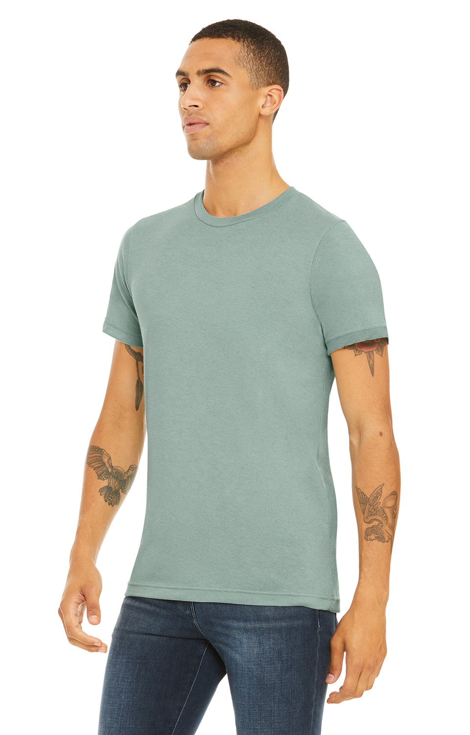 Unisex Heather CVC T-Shirt - Heather Prism Dusty Blue