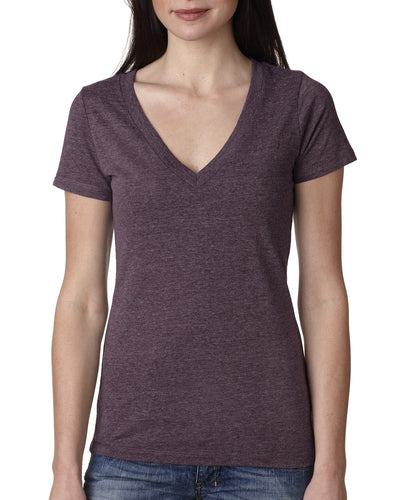 Women's Triblend Deep V - Vintage Purple