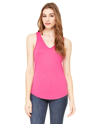 Women's Flowy V-Neck Tank - Berry