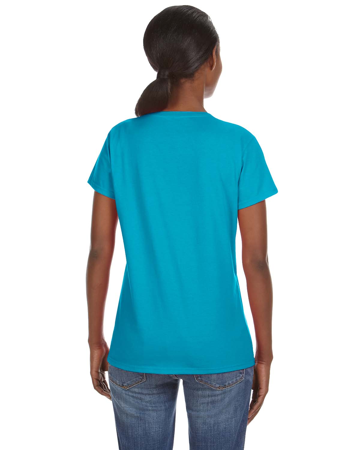 Women's Lightweight V-Neck T-Shirt - Caribbean Blue