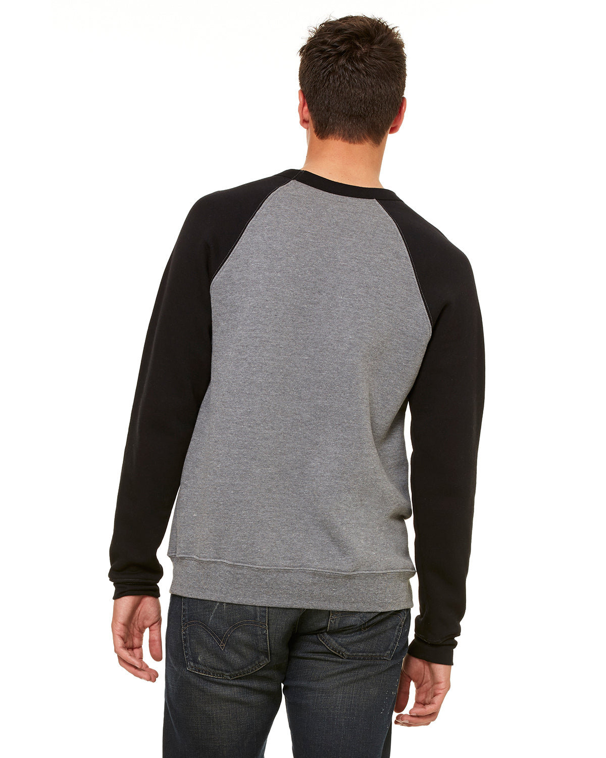 Unisex Sponge Fleece Raglan Sweatshirt - Heather Deep / Black