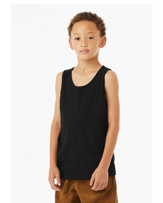 Youth Jersey Tank - Solid Black Blend