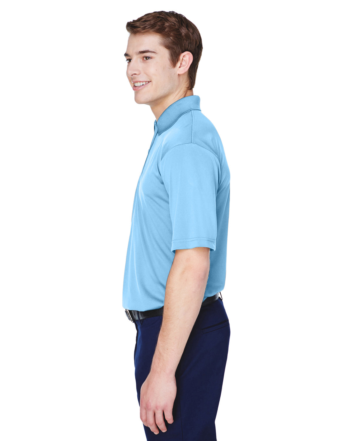 Men's Cool & Dry 8-Star Elite Performance Interlock Polo - Columbia Blue