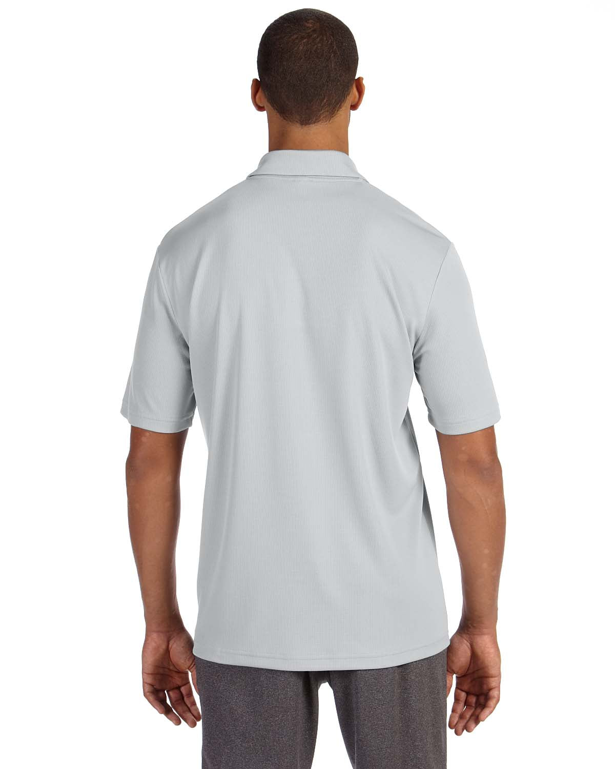 Unisex Performance Three-Button Mesh Polo - Sport Silver