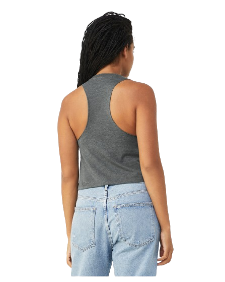 Women's Racerback Cropped Tank - Heather Deep