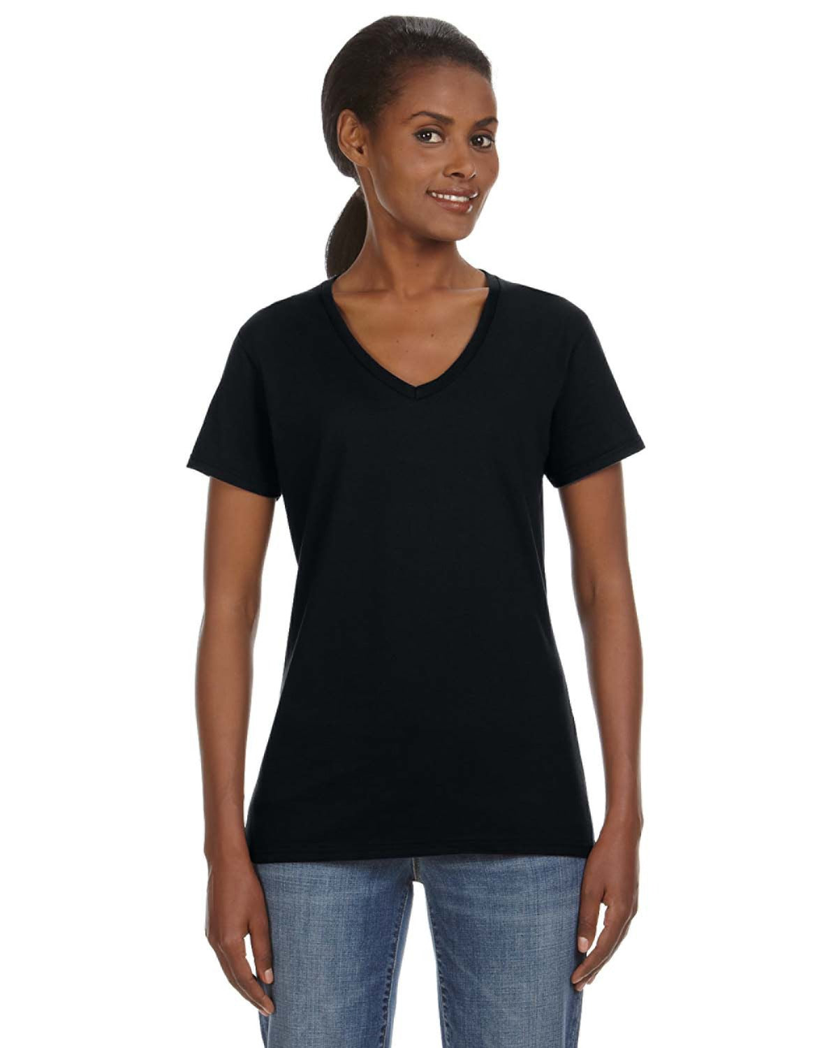 Women's Lightweight V-Neck T-Shirt - Black