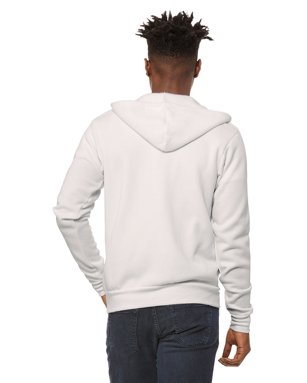 Unisex Poly-Cotton Sponge Fleece Full-Zip Hoodie - Vintage White