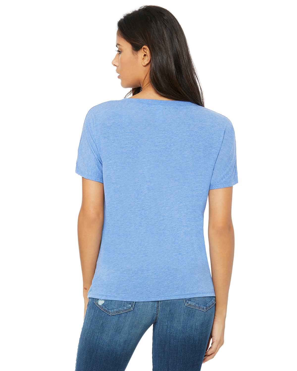 Women's Slouchy V-Neck T-Shirt - Blue Triblend