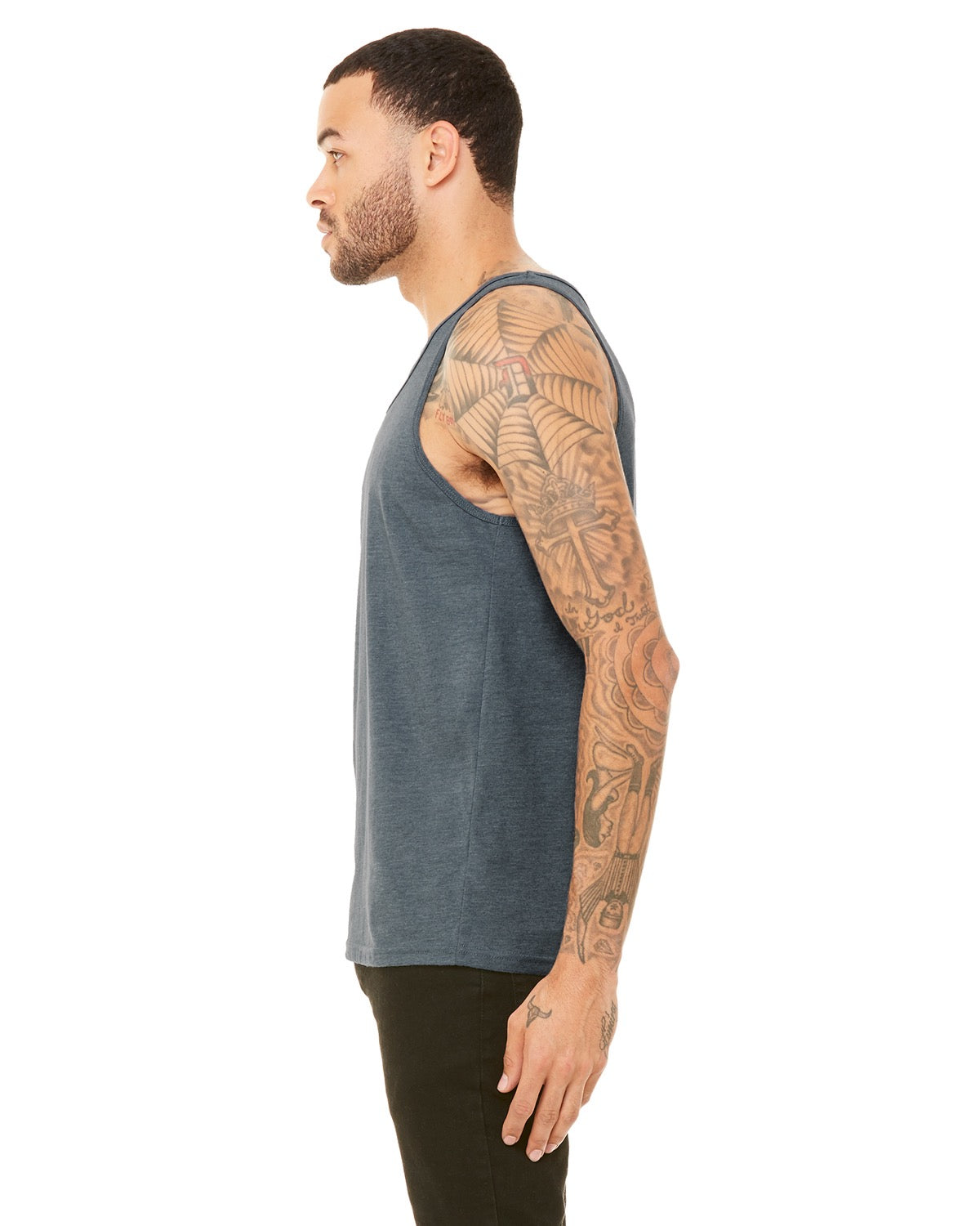 Unisex Heather CVC Tank - Heather Slate