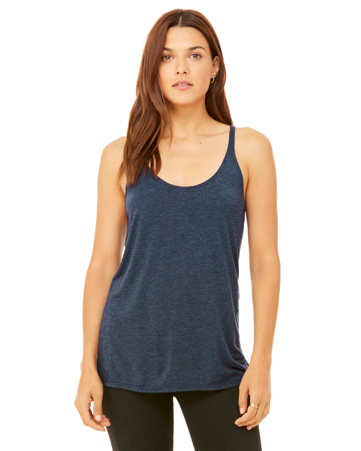 Women's Slouchy Tank - Heather Navy
