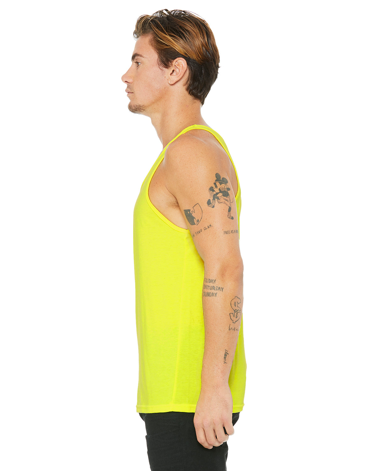 Unisex Heather CVC Tank - Neon Yellow