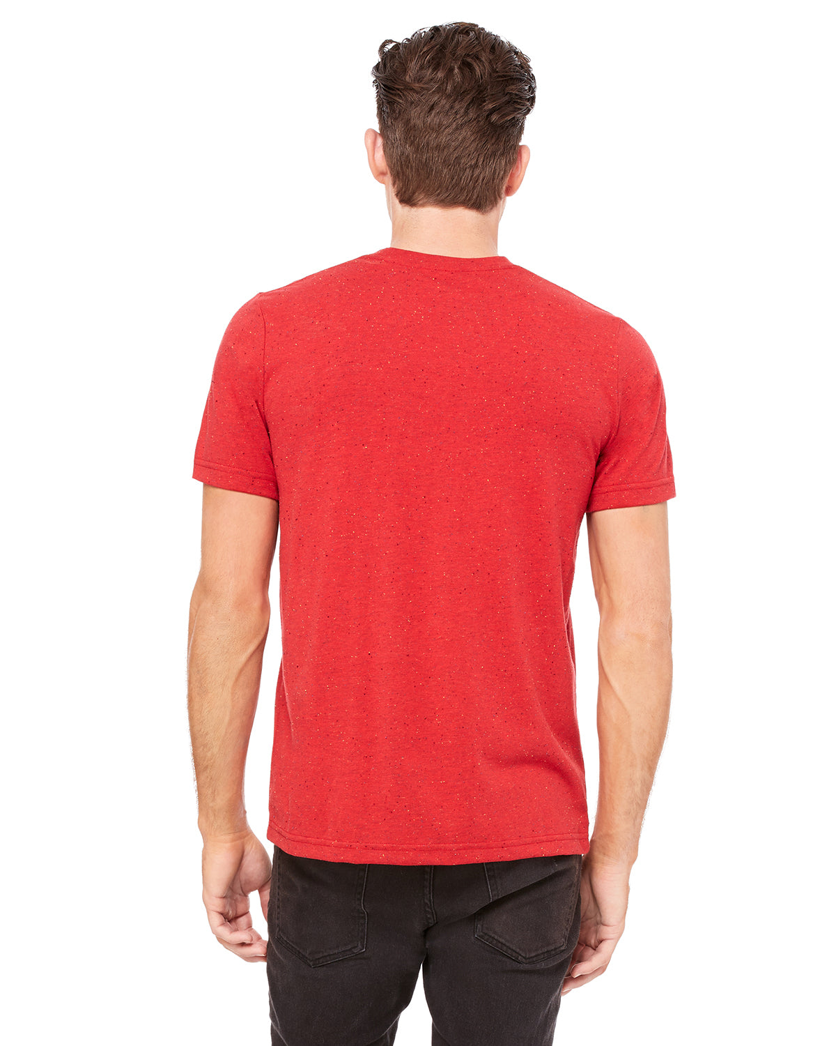 Unisex Poly-Cotton Short-Sleeve T-Shirt - Red Speckled