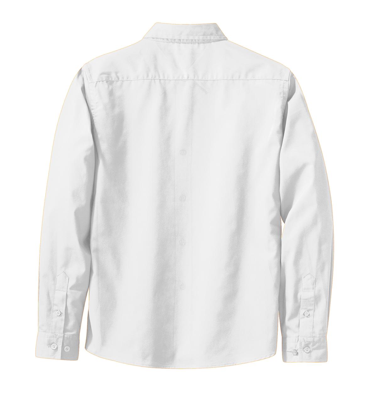 Women's Long Sleeve Easy Care Shirt - White / Light Stone