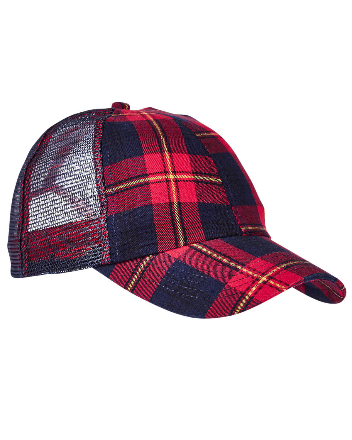 Vibe Cap - Red / Navy Plaid