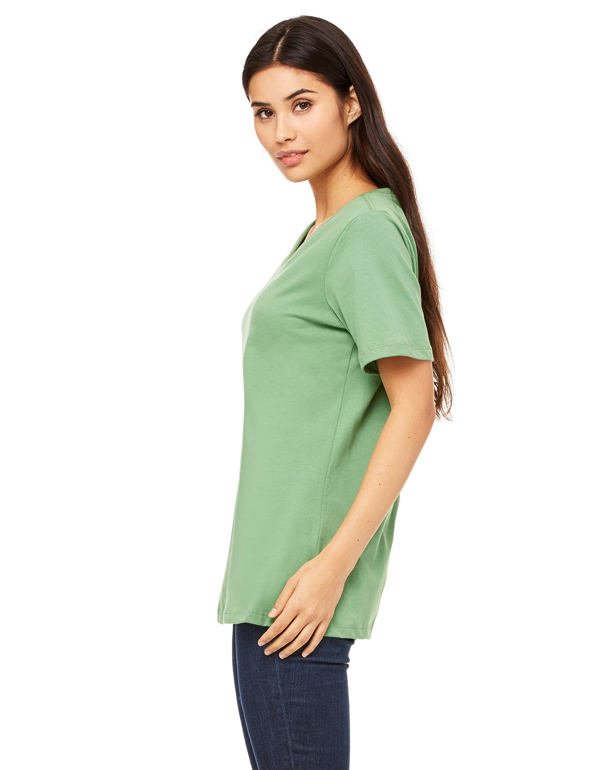 Women's Relaxed Jersey V-Neck T-Shirt - Leaf