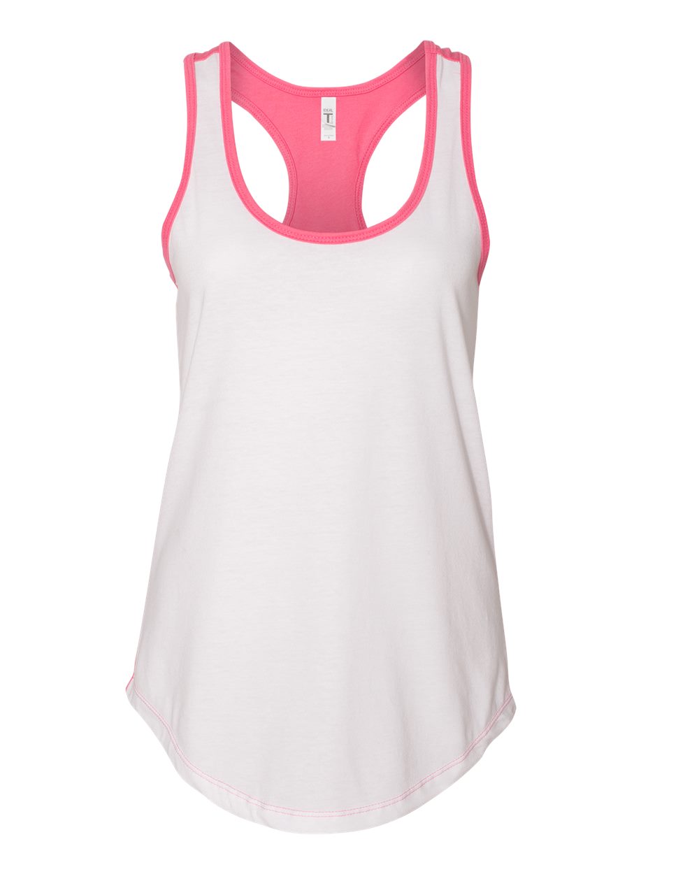 Women's Ideal Colorblock Racerback Tank - White / Hot Pink