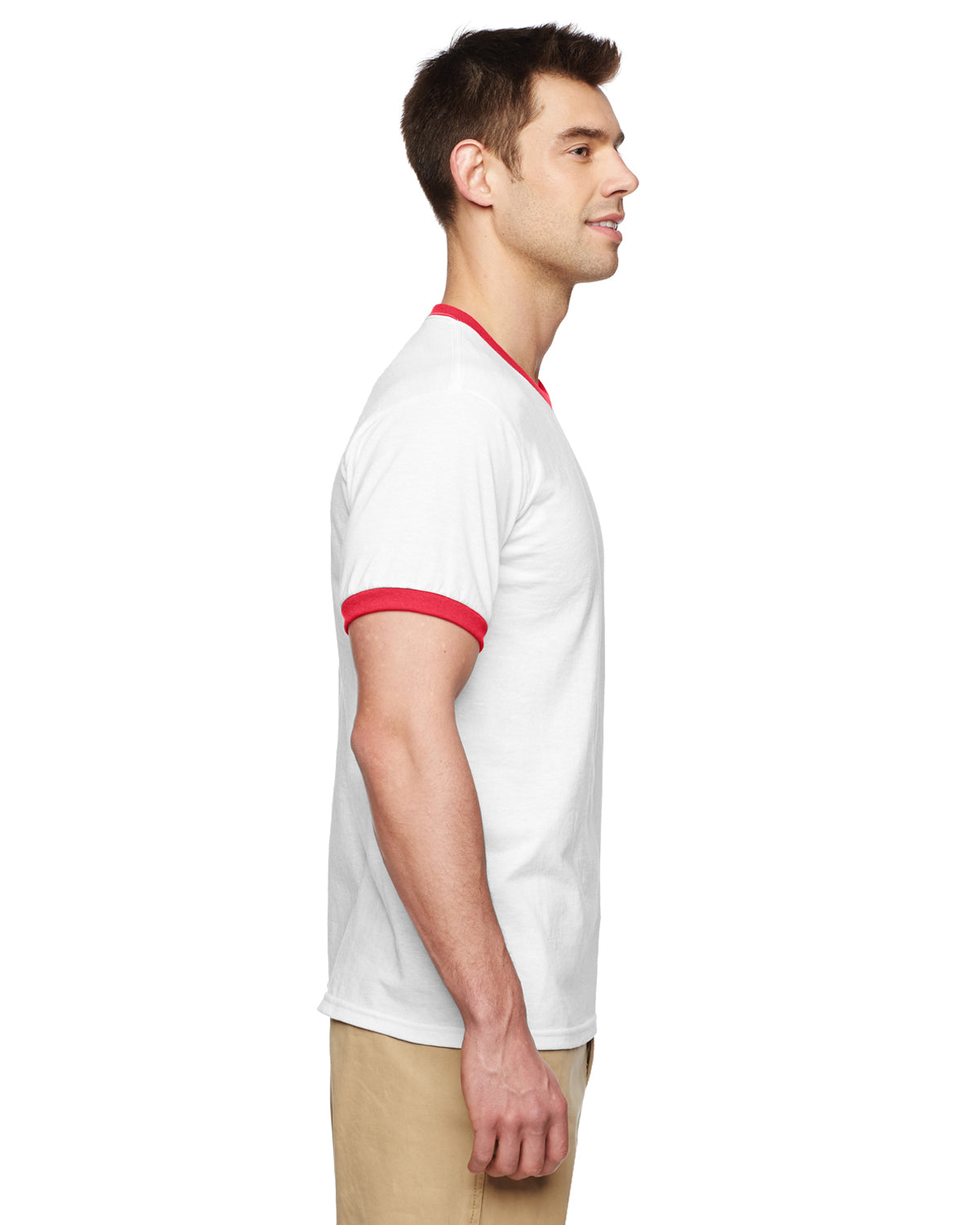 Unisex Ringer T-Shirt - White / Red