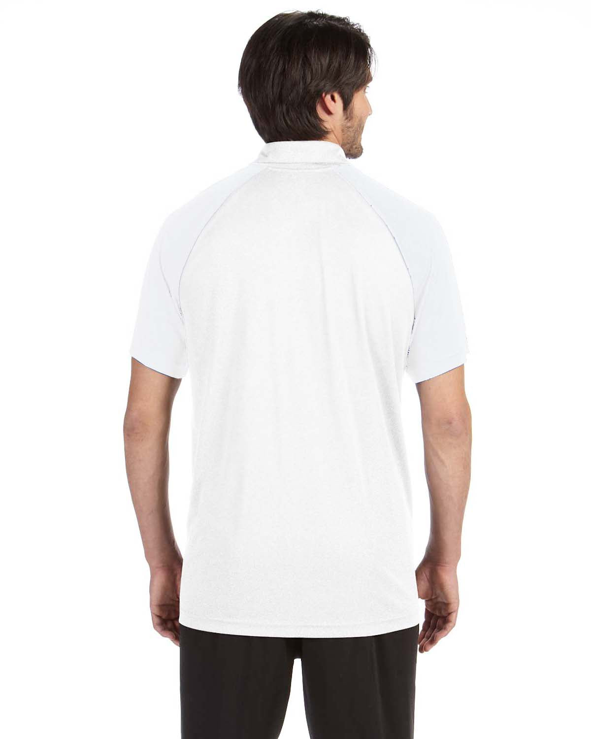 Unisex Performance Three-Button Raglan Polo - White