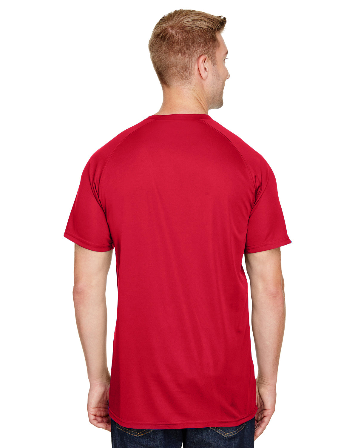 Unisex Attain 2-Button Baseball Jersey - Red