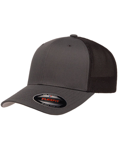 Unisex 6-Panel Trucker Cap - Charcoal / Black