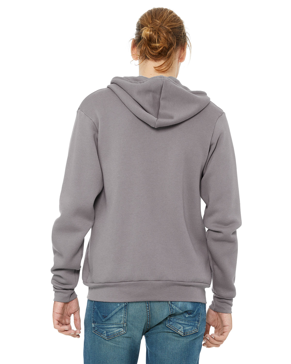 Unisex Poly-Cotton Sponge Fleece Full-Zip Hoodie - Storm