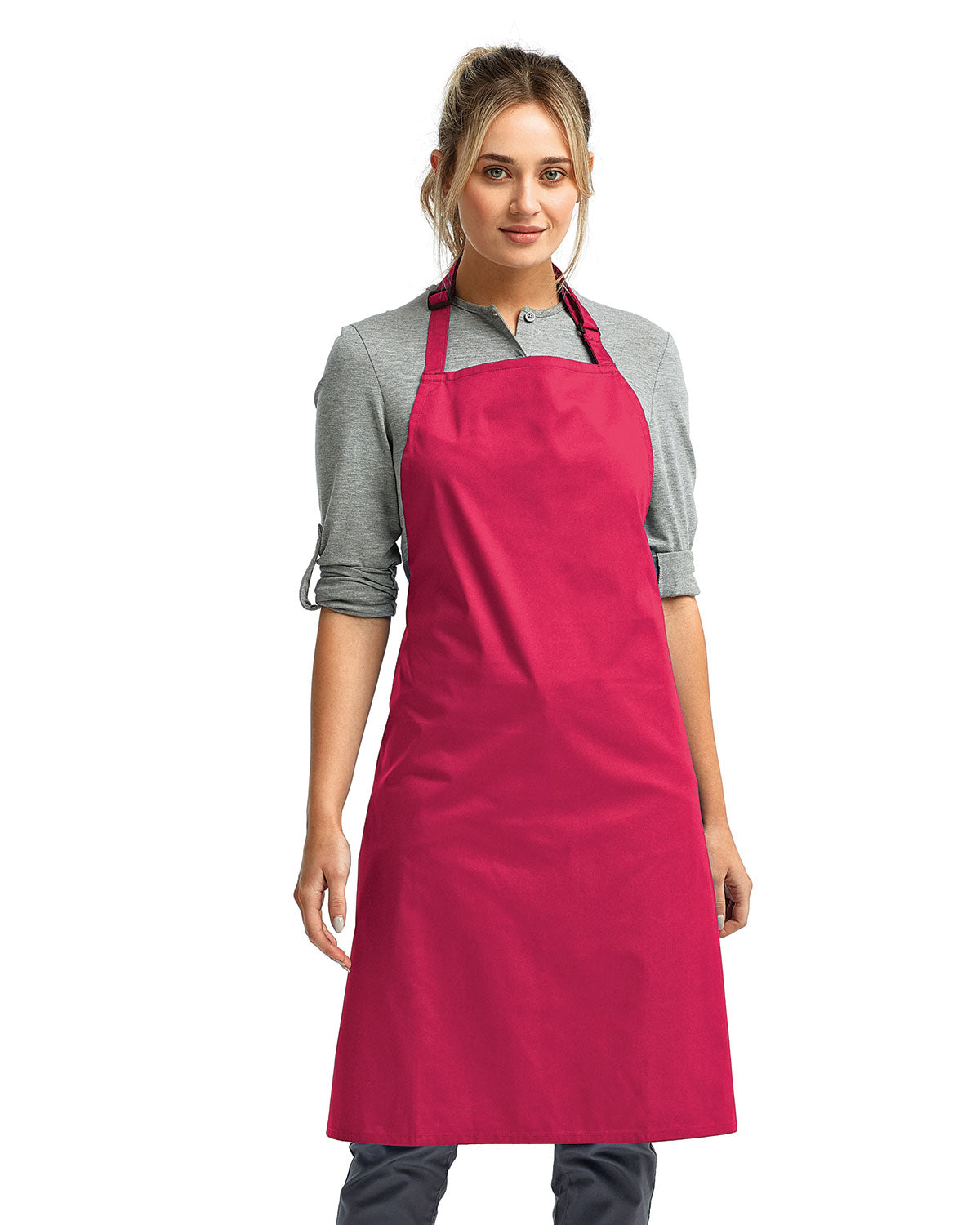 Unisex Recycled Bib Apron - Hot Pink
