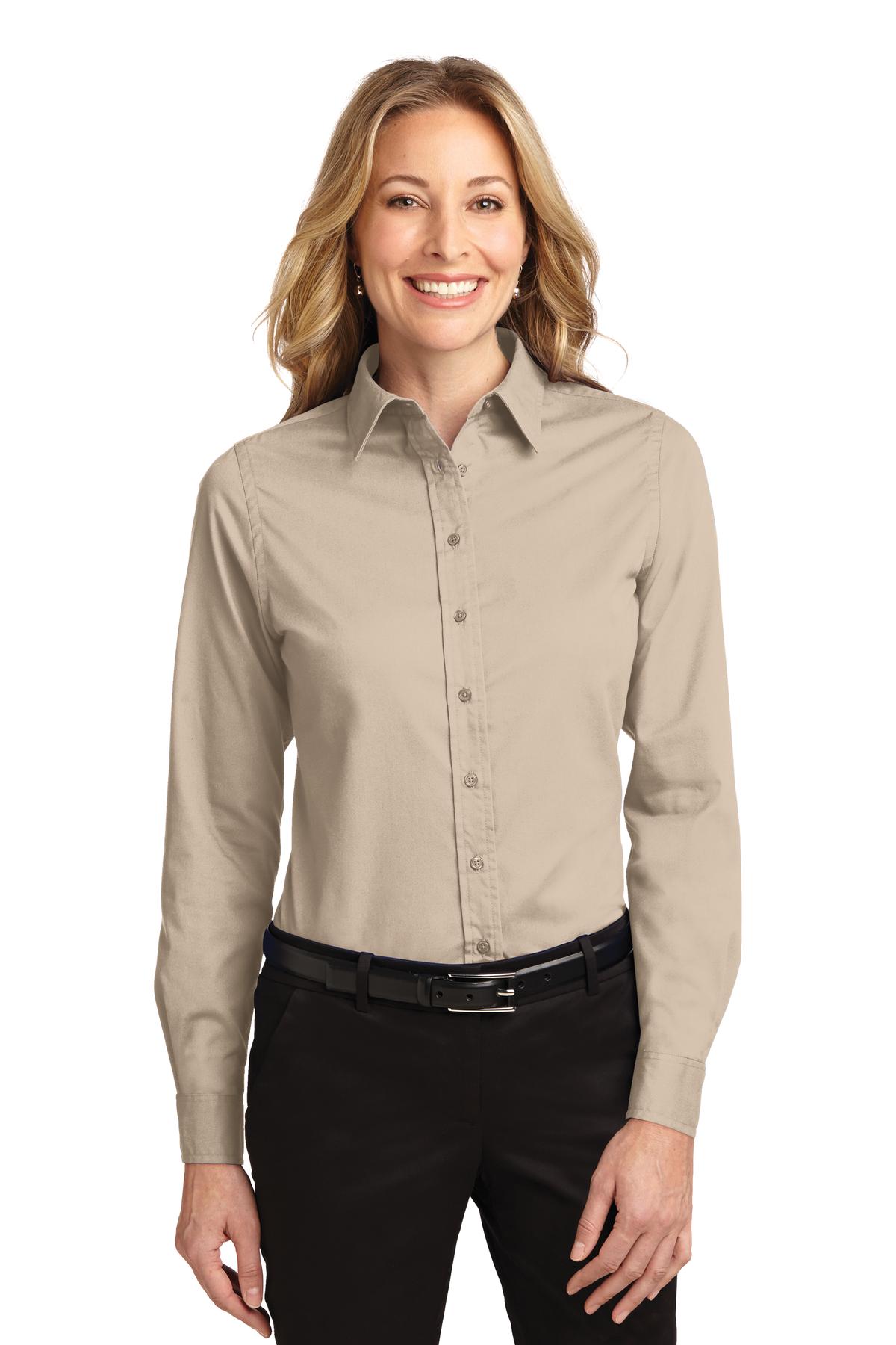 Women's Long Sleeve Easy Care Shirt - Stone
