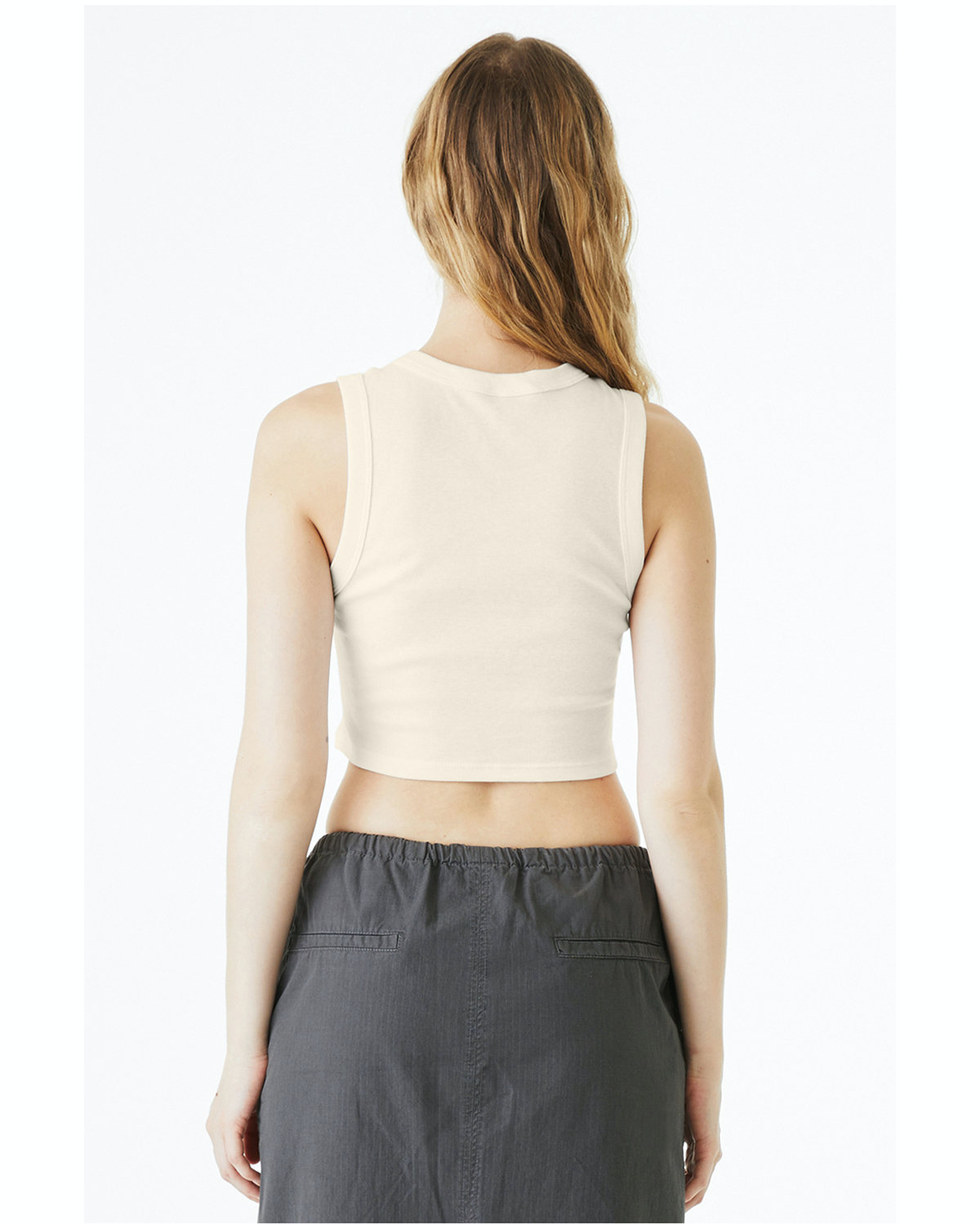Women's Micro Rib Muscle Crop Tank - Solid Natural Blend