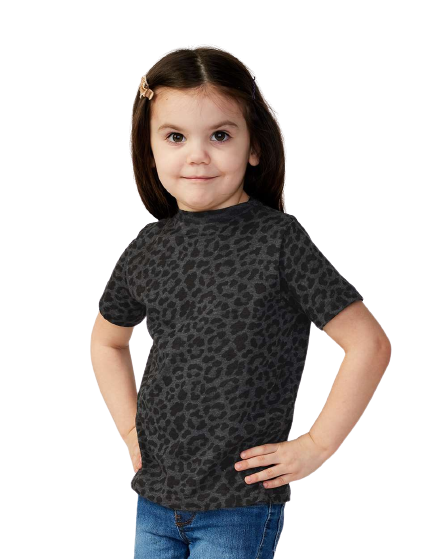 Toddler Fine Jersey T-Shirt - Black Leopard