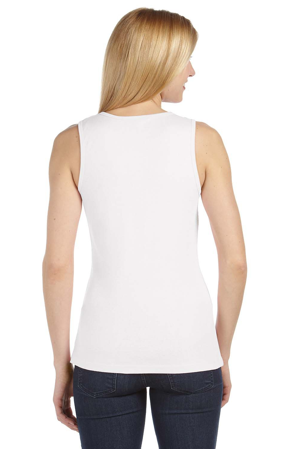 Women's Missy Widestrap Baby Rib Tank - White