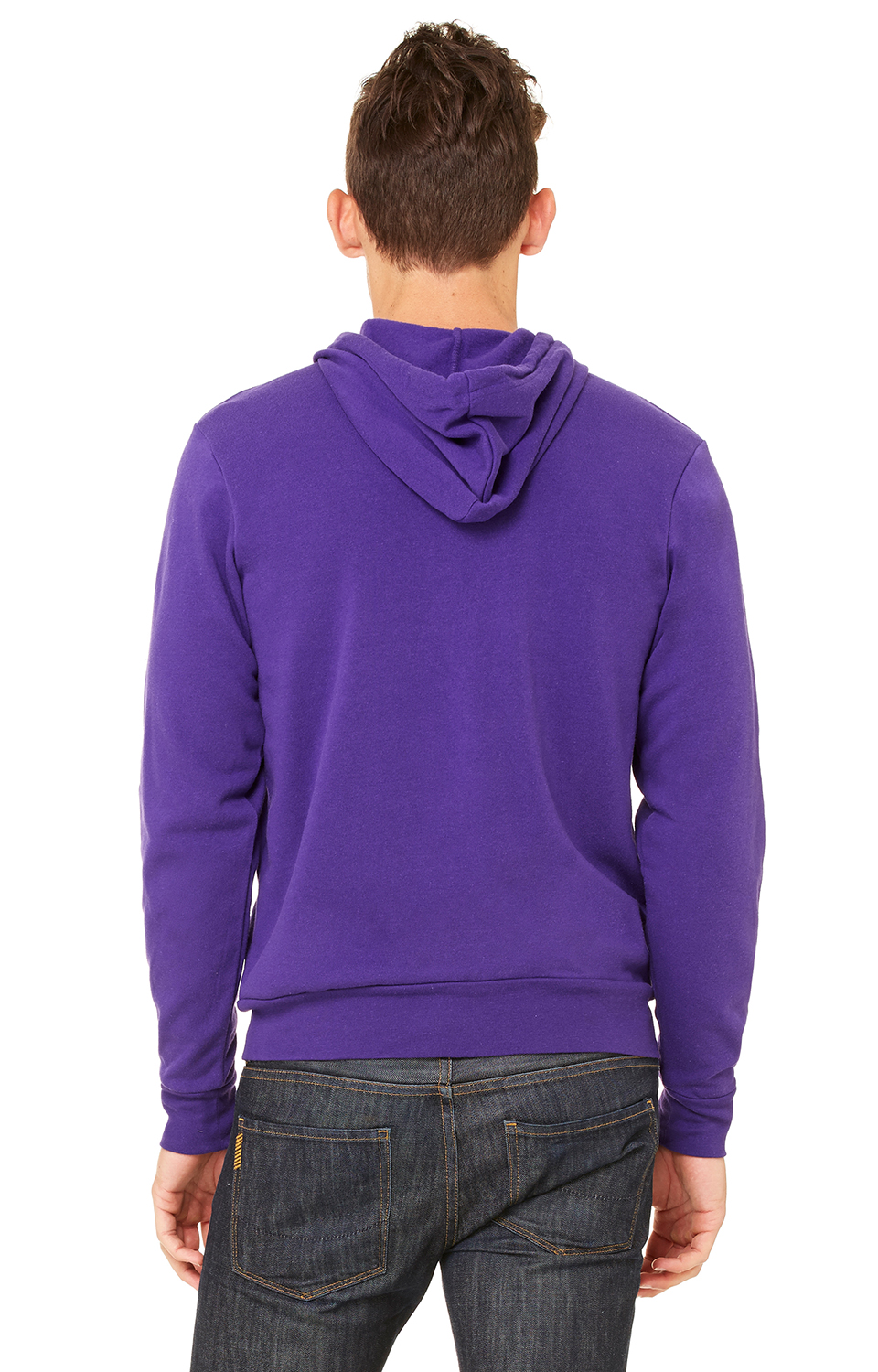 Unisex Poly-Cotton Sponge Fleece Full-Zip Hoodie - Team Purple