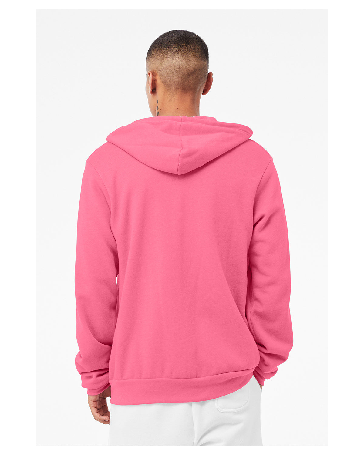 Unisex Poly-Cotton Sponge Fleece Full-Zip Hoodie - Heather Charity Pink