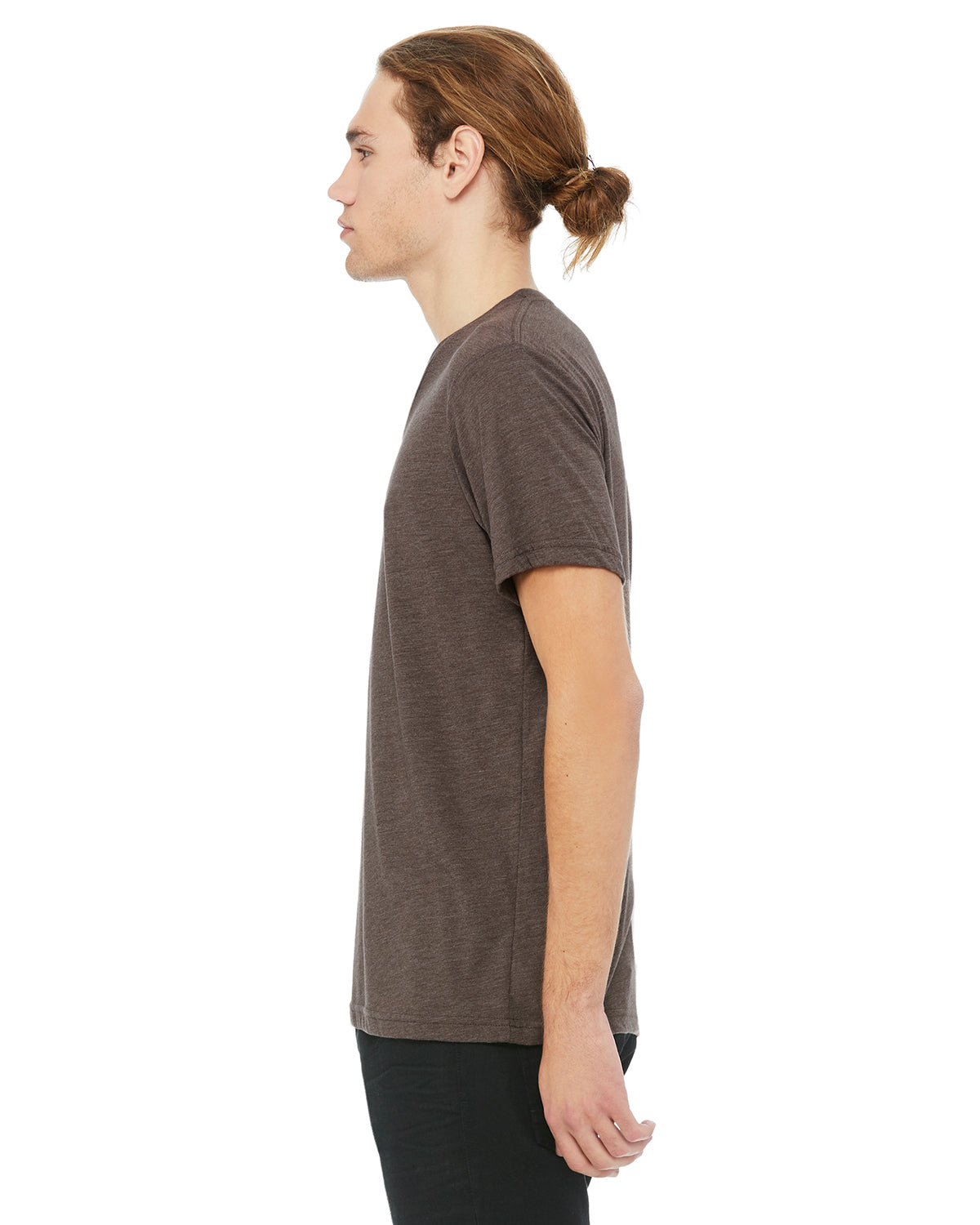 Unisex Triblend V-Neck T-Shirt - Brown Triblend