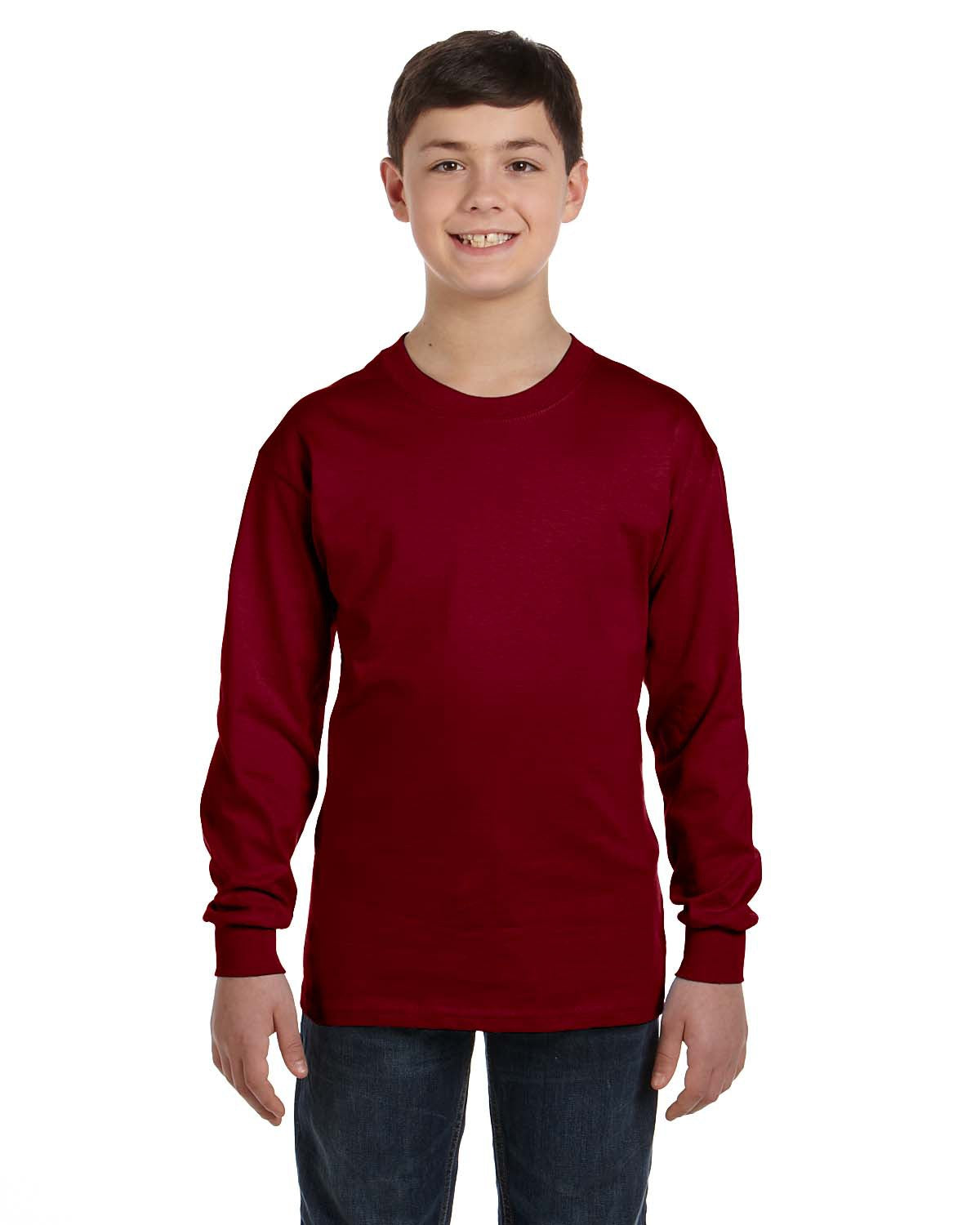 Youth Heavy Cotton™ Long-Sleeve T-Shirt - Garnet