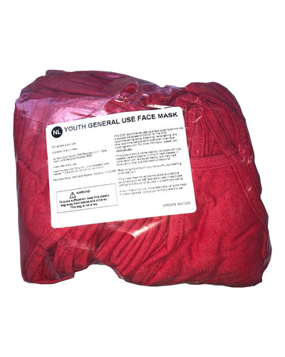 48 Pack - Next Level Youth Eco Performance Face Cover - Heather Red