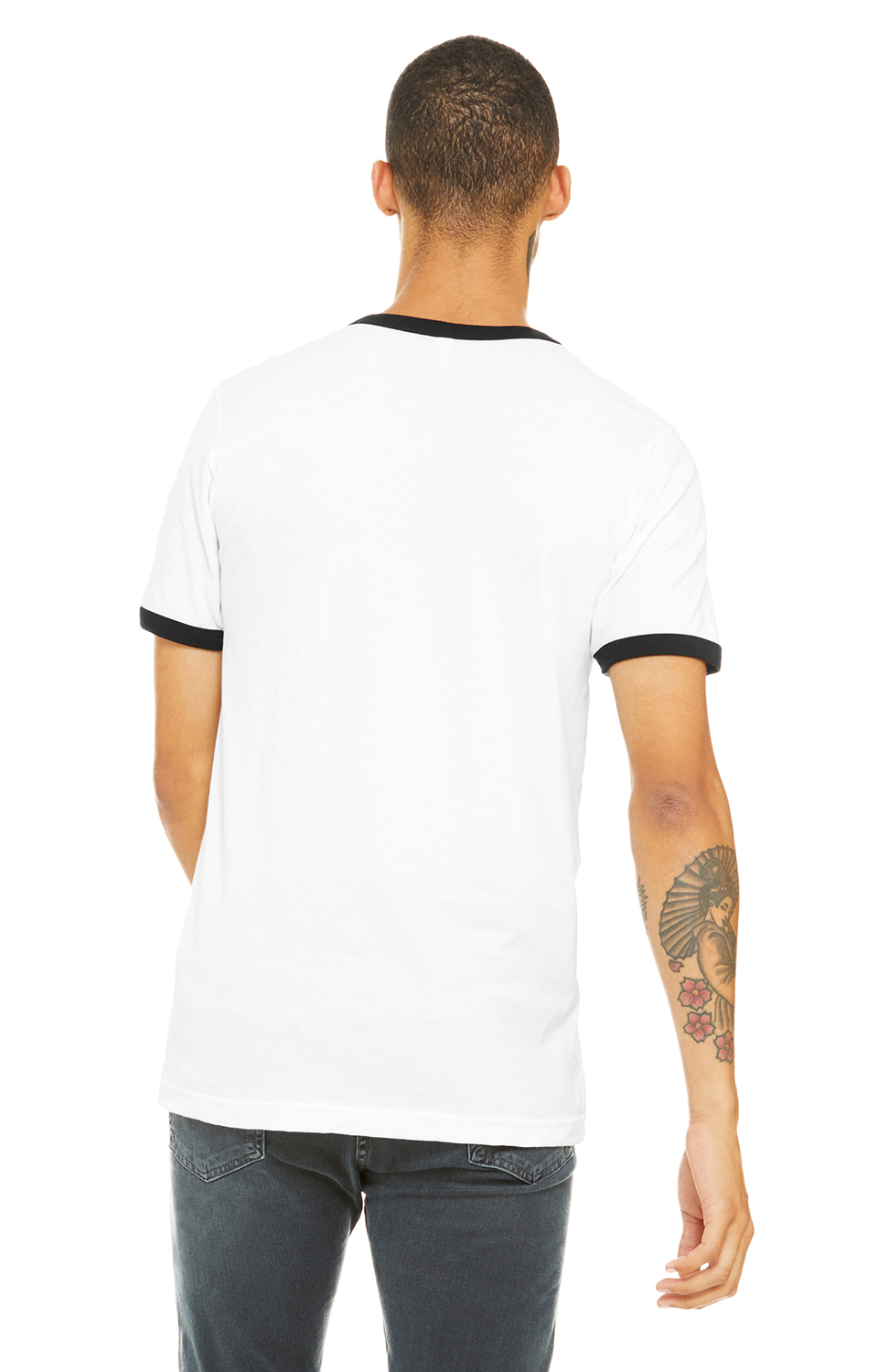 Men's Jersey Short-Sleeve Ringer T-Shirt - White / Black