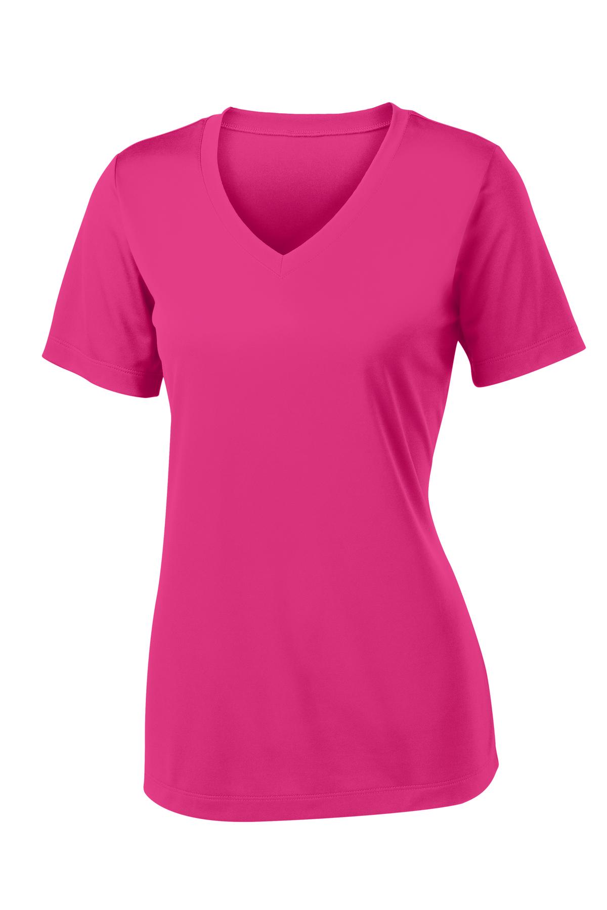 Women's PosiCharge Competitor V-Neck Tee - Pink Raspberry
