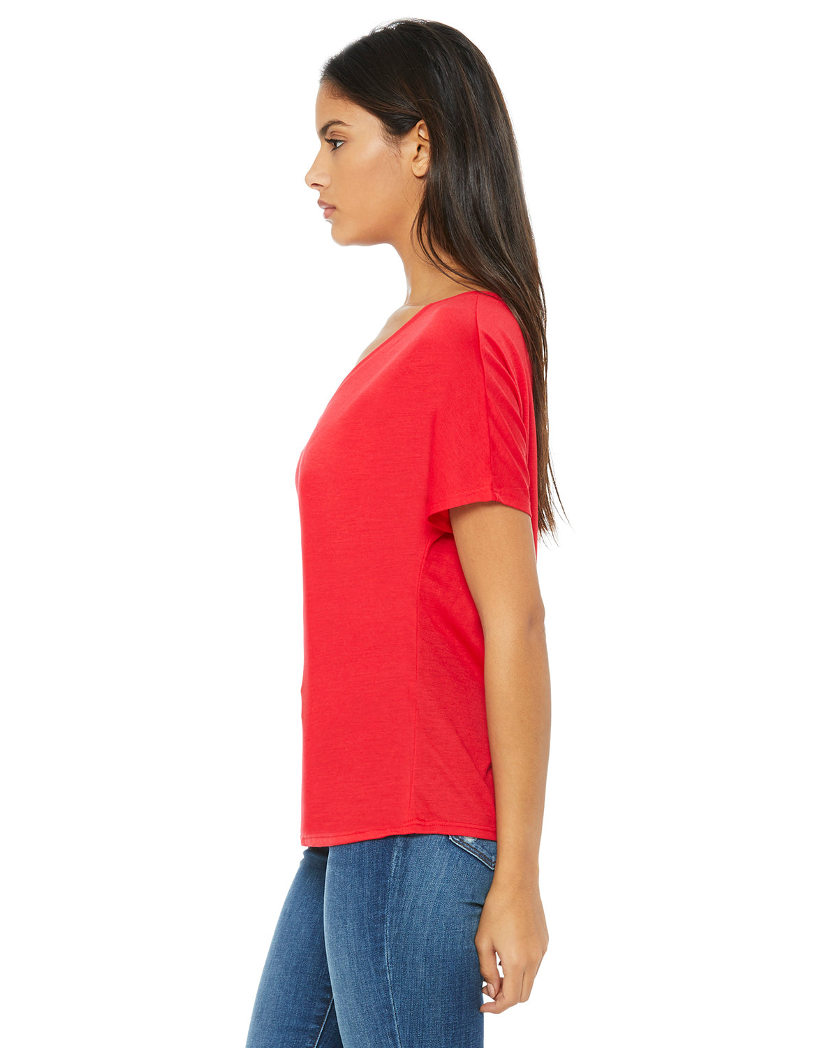 Women's Slouchy V-Neck T-Shirt - Red