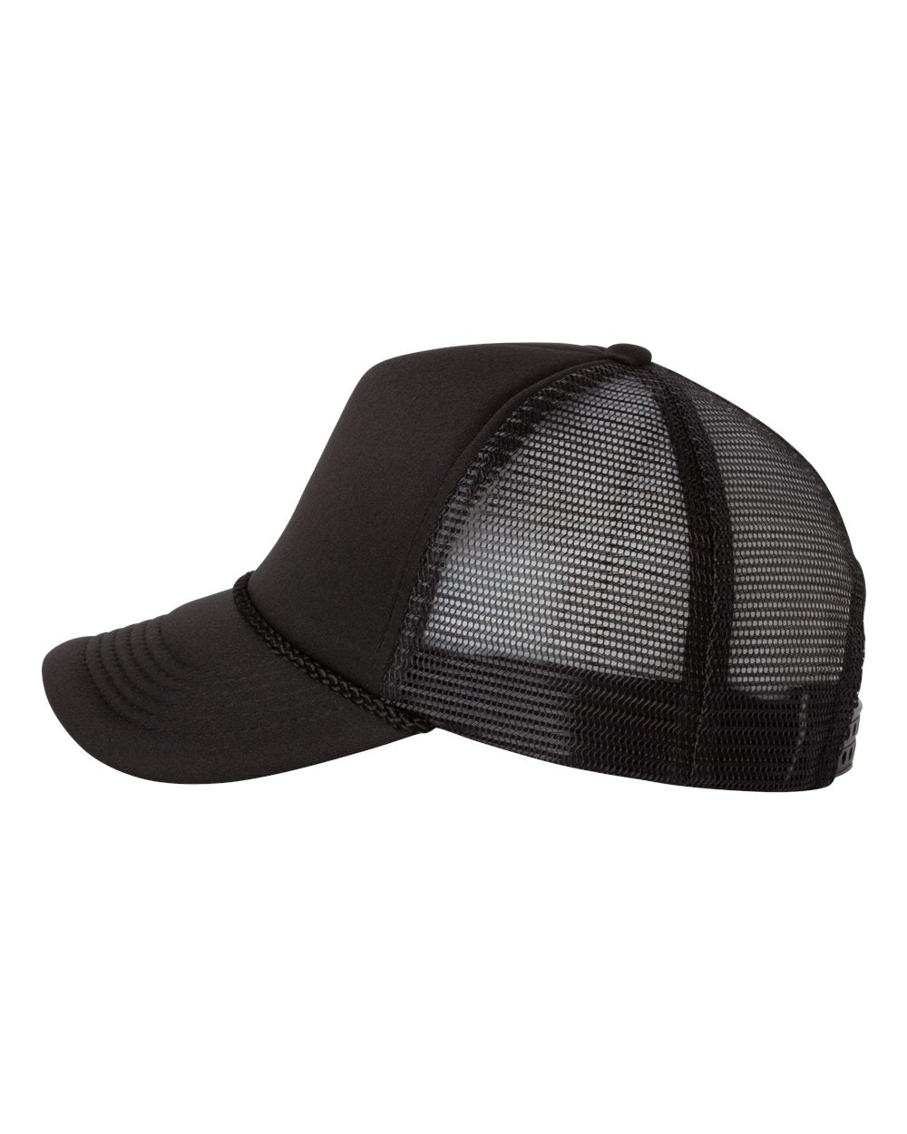 Foam Mesh-Back Trucker Cap - Black / Black