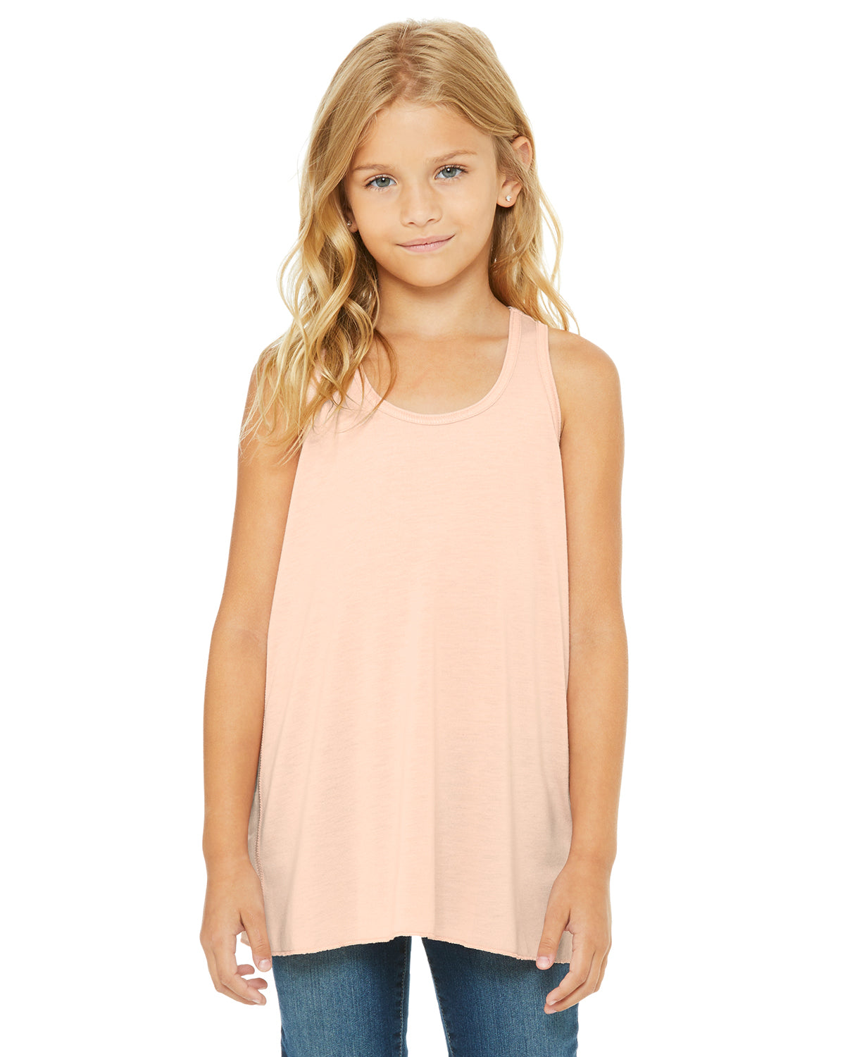 Youth Flowy Racerback Tank - Peach