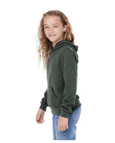 Youth Sponge Fleece Pullover Hoodie - Heather Forest