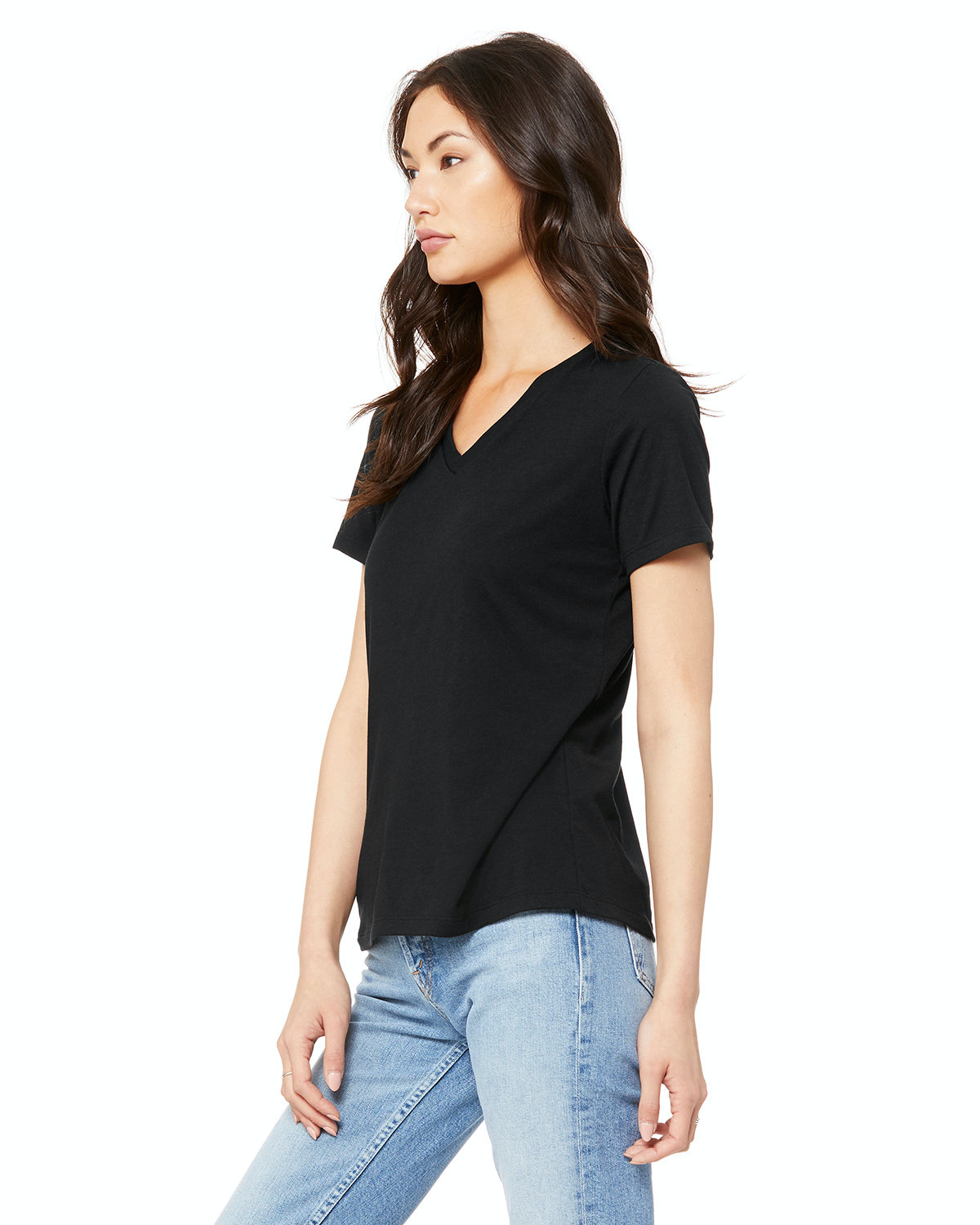 Women's Relaxed Jersey V-Neck T-Shirt - Solid Black Triblend