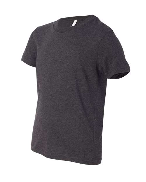 BELLA + CANVAS 3001YCVC Dark Grey Heather — direct side
