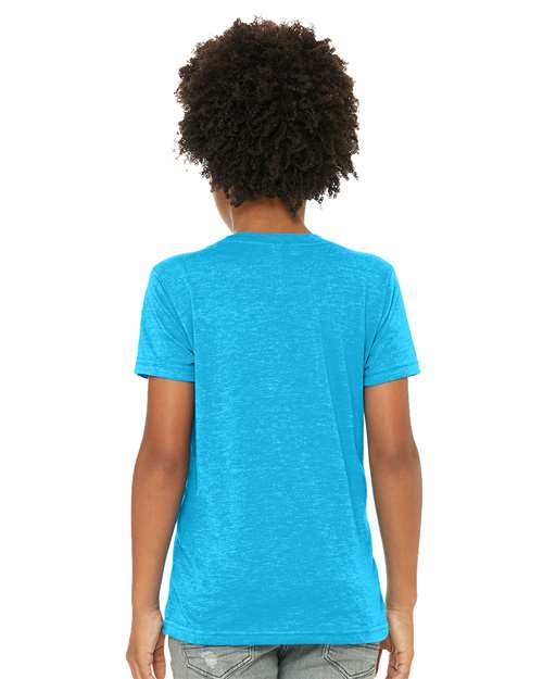 BELLA + CANVAS 3001YCVC Neon Blue — on model back