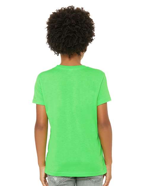 BELLA + CANVAS 3001YCVC Neon Green — on model back
