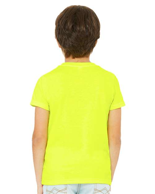 BELLA + CANVAS 3001YCVC Neon Yellow — on model back