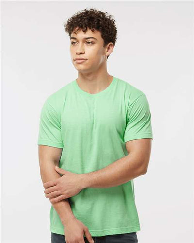 Tultex 202 Heather Neo Mint — on model front