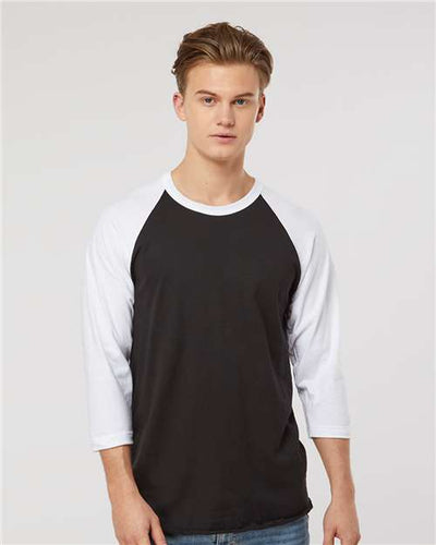Tultex 245 Black/ White — on model front
